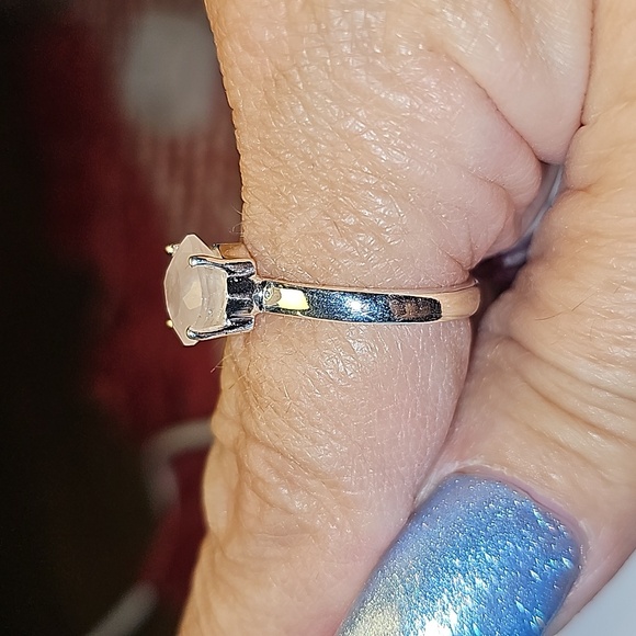 Faceted morganite ring size 8.5  Sterling Silver - Picture 11 of 11